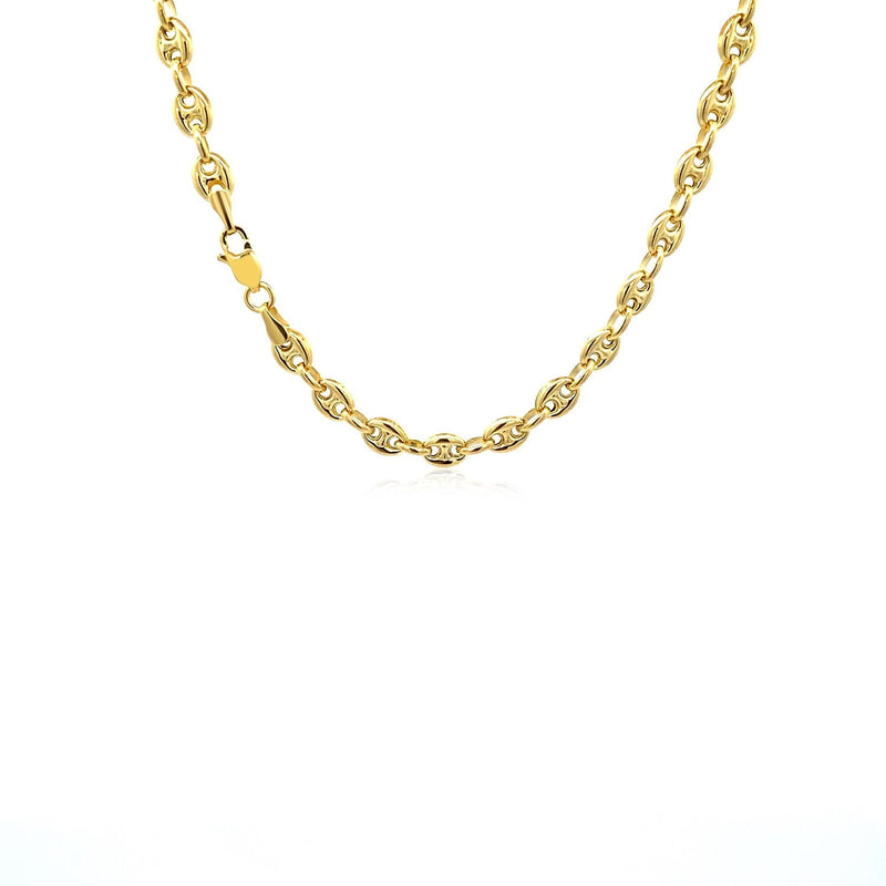Bids.com 4.7mm 14k Yellow Gold Puffed Mariner Link Chain Necklaces White Smoke 18 / Yellow Gold,20 / Yellow Gold,24 / Yellow Gold