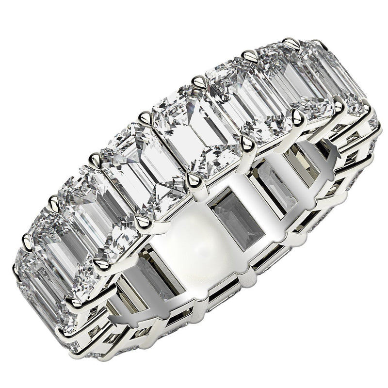 Bids.com Emerald Cut Lab Grown Diamond Eternity Ring in 14k White Gold (8 cttw FG/VS2) Rings White Smoke 4 / White Gold,4.5 / White Gold,5 / White Gold,5.5 / White Gold,6 / White Gold,6.5 / White Gold,7 / White Gold,7.5 / White Gold,8 / White Gold,8.5 / White Gold,9 / White Gold