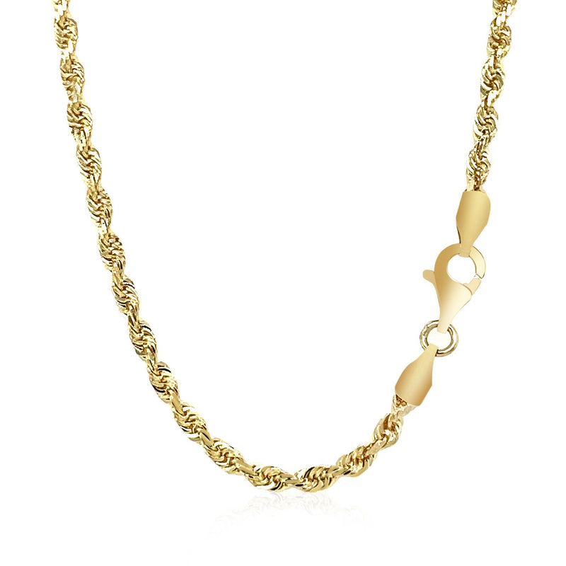 Bids.com 2.75mm 14k Yellow Gold Solid Diamond Cut Rope Chain Necklaces White Smoke 18 / Yellow Gold,20 / Yellow Gold,22 / Yellow Gold,24 / Yellow Gold,30 / Yellow Gold,One / Yellow Gold