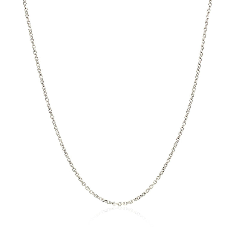 Bids.com 10k White Gold Cable Chain 1.1mm Necklaces White Smoke 16 / White Gold,18 / White Gold,20 / White Gold,One / White Gold