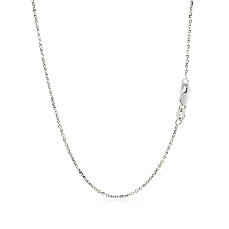 Bids.com 10k White Gold Cable Chain 1.1mm Necklaces White Smoke 16 / White Gold,18 / White Gold,20 / White Gold,One / White Gold
