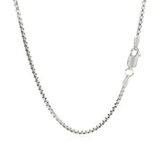Bids.com 14k White Gold Round Box Chain 1.7mm Necklaces White Smoke 16 / White Gold,18 / White Gold,20 / White Gold,24 / White Gold