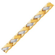 Bids.com 14k Two-Tone Gold Fancy Weave Bracelet with Contrasting Finish Bracelets White Smoke 7.25 / Two-Tone Gold