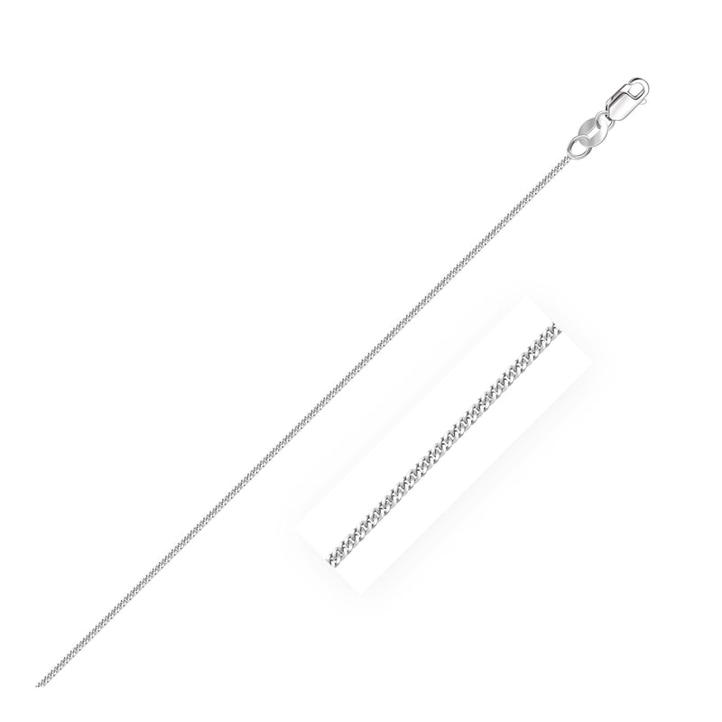Bids.com 10k White Gold Gourmette Chain 1.0mm Necklaces White Smoke 16 / White Gold,18 / White Gold,20 / White Gold,24 / White Gold