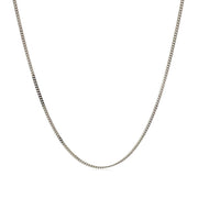 Bids.com 10k White Gold Gourmette Chain 1.0mm Necklaces White Smoke 16 / White Gold,18 / White Gold,20 / White Gold,24 / White Gold
