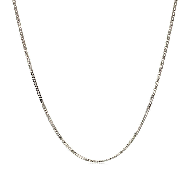 Bids.com 10k White Gold Gourmette Chain 1.0mm Necklaces White Smoke 16 / White Gold,18 / White Gold,20 / White Gold,24 / White Gold