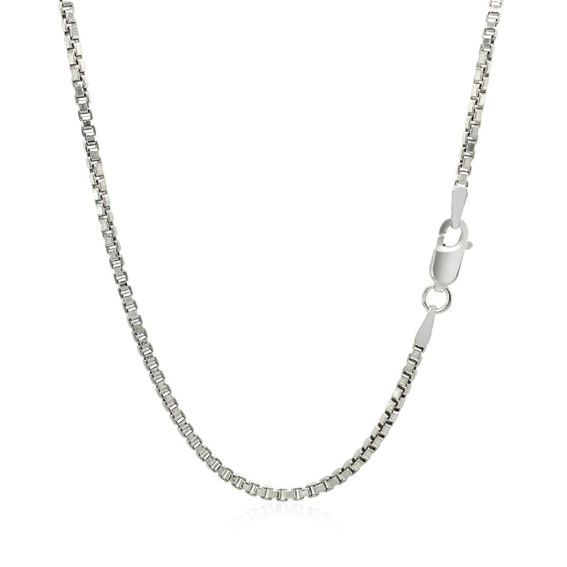 Bids.com Sterling Silver Rhodium Plated Box Chain 1.8mm Necklaces White Smoke 16 / Sterling Silver,18 / Sterling Silver,20 / Sterling Silver,22 / Sterling Silver,24 / Sterling Silver,30 / Sterling Silver,One / Sterling Silver