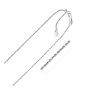 Bids.com 10k White Gold Adjustable Rope Chain 1.0mm Necklaces White Smoke 22 / White Gold