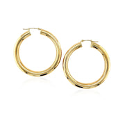 Bids.com 14k Yellow Gold Polished Hoop Earrings (40 mm) Earrings White Smoke Yellow Gold