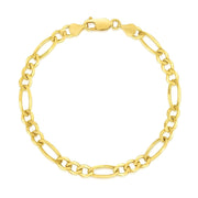 Bids.com 10k Yellow Gold Solid Figaro Bracelet (4.50 mm) Bracelets White Smoke 7 / Yellow Gold,8 / Yellow Gold