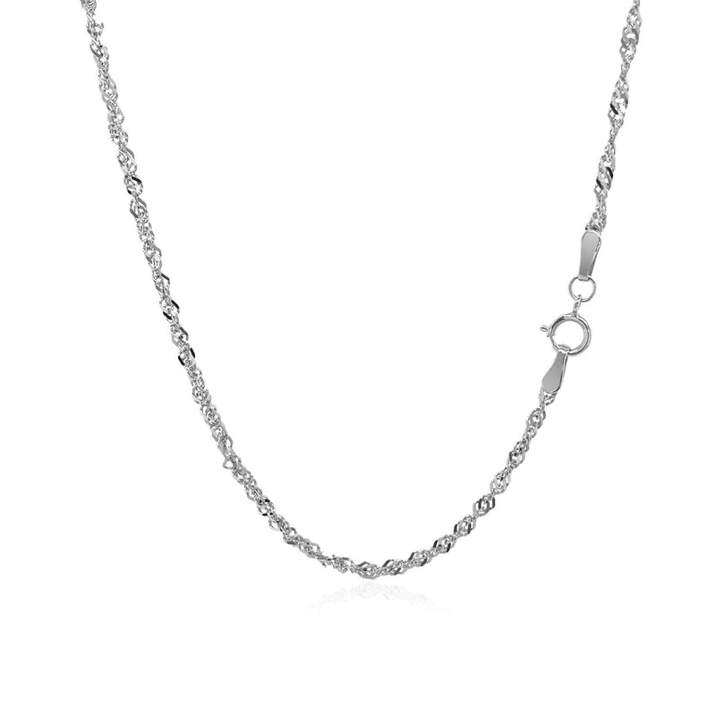 Bids.com 14k White Gold Singapore Chain 1.7mm Necklaces White Smoke 16 / White Gold,18 / White Gold,20 / White Gold