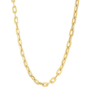 Bids.com 14k Yellow Gold Oval Domed Paperclip Chain Necklace (5.30 mm) Necklaces White Smoke 18 / Yellow Gold