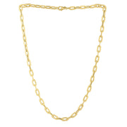 Bids.com 14k Yellow Gold Oval Domed Paperclip Chain Necklace (5.30 mm) Necklaces White Smoke 18 / Yellow Gold