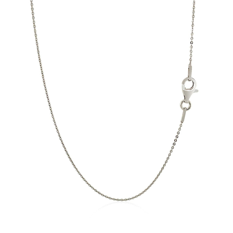 Bids.com Sterling Silver Rhodium Plated Cable Chain 0.6mm Necklaces White Smoke 16 / Sterling Silver,18 / Sterling Silver,20 / Sterling Silver,One / Sterling Silver