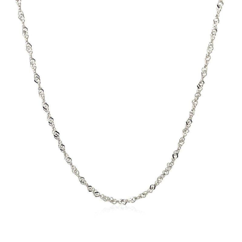 Bids.com 14k White Gold Singapore Chain 1.5mm Necklaces White Smoke 16 / White Gold,18 / White Gold,20 / White Gold,24 / White Gold