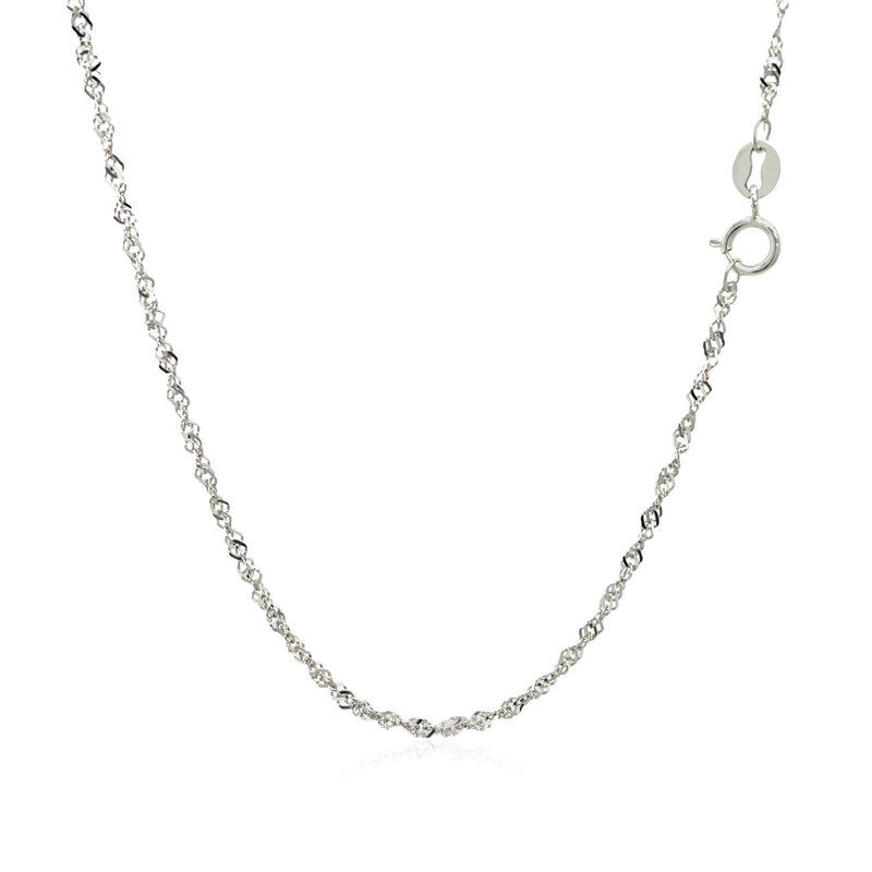 Bids.com 14k White Gold Singapore Chain 1.5mm Necklaces White Smoke 16 / White Gold,18 / White Gold,20 / White Gold,24 / White Gold