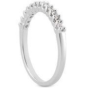 Bids.com 14k White Gold Fancy U Setting Shared Prong Diamond Wedding Ring Band Rings White Smoke 4 / White Gold,4.5 / White Gold,5 / White Gold,5.5 / White Gold,6 / White Gold,6.5 / White Gold,7 / White Gold,7.5 / White Gold,8 / White Gold,8.5 / White Gold,9 / White Gold