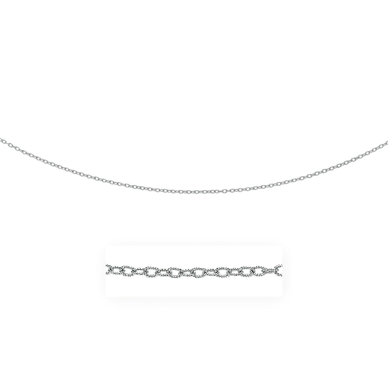 Bids.com 2.5mm 14k White Gold Pendant Chain with Textured Links Necklaces White Smoke 16 / White Gold,18 / White Gold,20 / White Gold,24 / White Gold