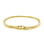 Bids.com Fancy Weave Bangle in 14k Yellow Gold (3.0mm) Bracelets White Smoke 7.25 / Yellow Gold