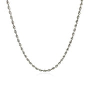 Bids.com 2.25mm 14k White Gold Solid Diamond Cut Rope Chain Necklaces White Smoke 16 / White Gold,18 / White Gold,20 / White Gold,22 / White Gold,24 / White Gold,30 / White Gold,One / White Gold