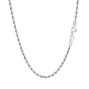 Bids.com 2.25mm 14k White Gold Solid Diamond Cut Rope Chain Necklaces White Smoke 16 / White Gold,18 / White Gold,20 / White Gold,22 / White Gold,24 / White Gold,30 / White Gold,One / White Gold