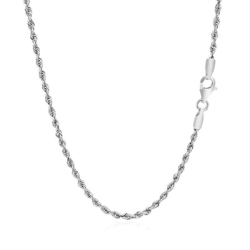 Bids.com 2.25mm 14k White Gold Solid Diamond Cut Rope Chain Necklaces White Smoke 16 / White Gold,18 / White Gold,20 / White Gold,22 / White Gold,24 / White Gold,30 / White Gold,One / White Gold