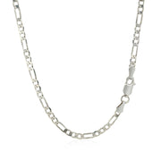 Bids.com 3.0mm 14k White Gold Solid Figaro Chain Necklaces White Smoke 18 / White Gold,20 / White Gold,22 / White Gold,24 / White Gold