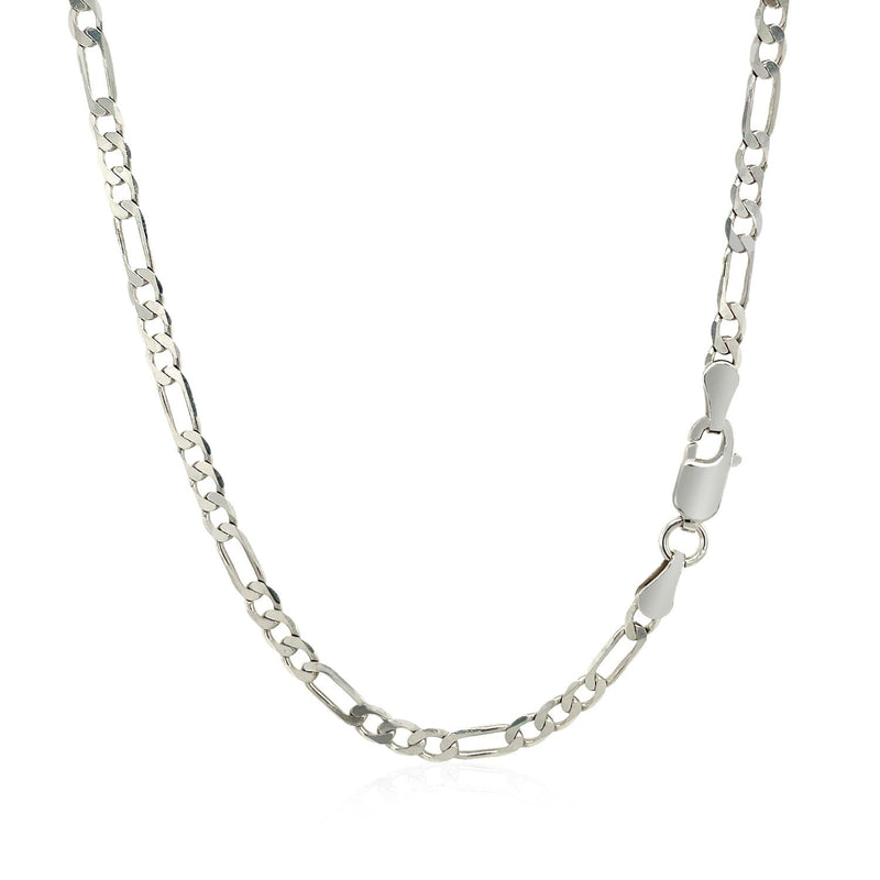 Bids.com 3.0mm 14k White Gold Solid Figaro Chain Necklaces White Smoke 18 / White Gold,20 / White Gold,22 / White Gold,24 / White Gold