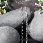 Bids.com 3.0mm 14k White Gold Solid Figaro Chain Necklaces Gray 18 / White Gold,20 / White Gold,22 / White Gold,24 / White Gold