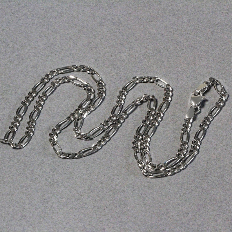 Bids.com 3.0mm 14k White Gold Solid Figaro Chain Necklaces Dark Gray 18 / White Gold,20 / White Gold,22 / White Gold,24 / White Gold
