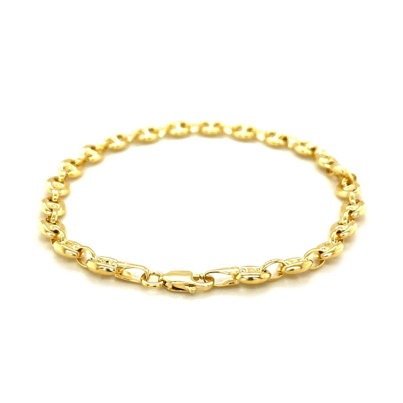 Bids.com 4.7mm 14k Yellow Gold Puffed Mariner Link Bracelet Bracelets White Smoke 6 / Yellow Gold,7 / Yellow Gold