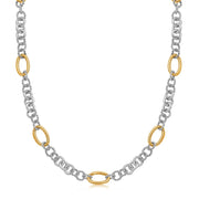Bids.com 18k Yellow Gold and Sterling Silver Rhodium Plated Multi Style Chain Necklace Necklaces White Smoke 18 / Yellow Gold & Sterling Silver