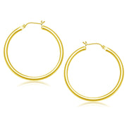 Bids.com 14k Yellow Gold Polished Hoop Earrings (40 mm) Earrings White Smoke Yellow Gold