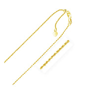 Bids.com 10k Yellow Gold Adjustable Rope Chain 1.0mm Necklaces White Smoke 22 / Yellow Gold,One / Yellow Gold
