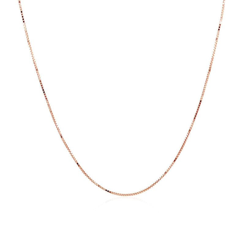 Bids.com 14k Rose Gold Classic Box Chain 0.6mm Necklaces White Smoke 16 / Rose Gold,17 / Rose Gold,18 / Rose Gold,20 / Rose Gold,24 / Rose Gold