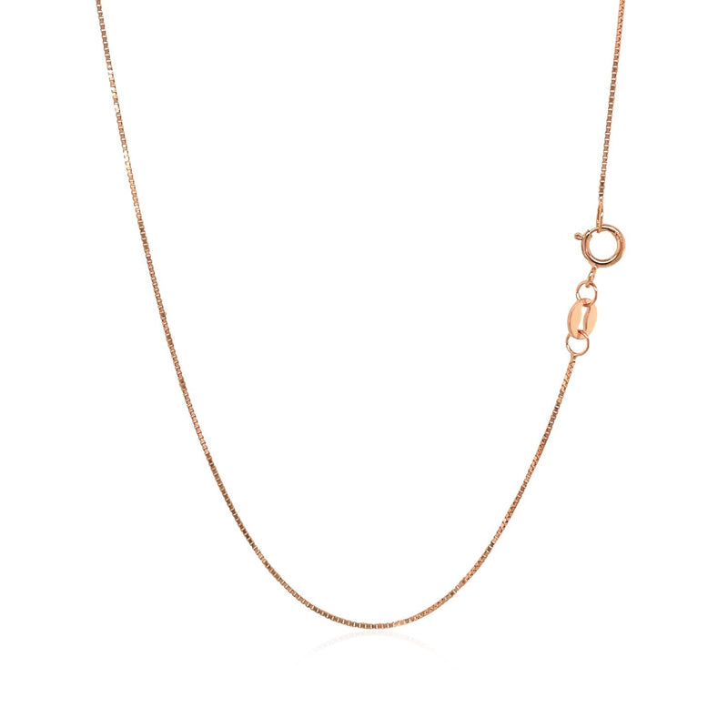 Bids.com 14k Rose Gold Classic Box Chain 0.6mm Necklaces White Smoke 16 / Rose Gold,17 / Rose Gold,18 / Rose Gold,20 / Rose Gold,24 / Rose Gold