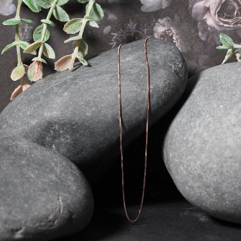 Bids.com 14k Rose Gold Classic Box Chain 0.6mm Necklaces Black 16 / Rose Gold,17 / Rose Gold,18 / Rose Gold,20 / Rose Gold,24 / Rose Gold