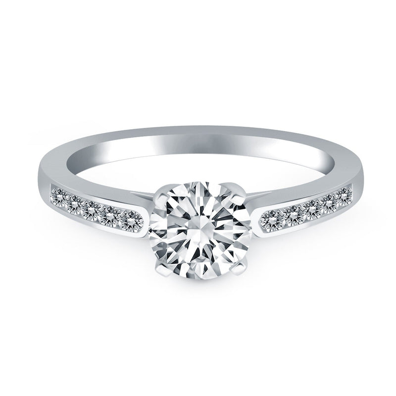 Bids.com 14k White Gold Diamond Channel Cathedral Engagement Ring Rings White Smoke 4 / White Gold,4.5 / White Gold,5 / White Gold,5.5 / White Gold,6 / White Gold,6.5 / White Gold,7 / White Gold,7.5 / White Gold,8 / White Gold,8.5 / White Gold,9 / White Gold