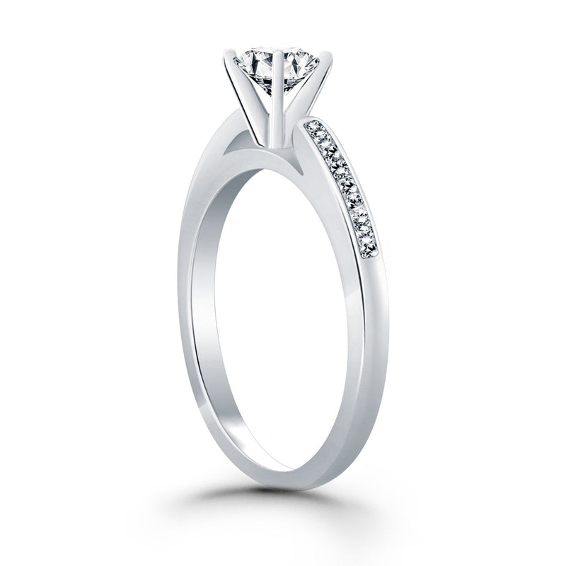 Bids.com 14k White Gold Diamond Channel Cathedral Engagement Ring Rings White Smoke 4 / White Gold,4.5 / White Gold,5 / White Gold,5.5 / White Gold,6 / White Gold,6.5 / White Gold,7 / White Gold,7.5 / White Gold,8 / White Gold,8.5 / White Gold,9 / White Gold