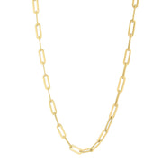 Bids.com 14k Yellow Gold Long Domed Paperclip Chain Necklace (4.80 mm) Necklaces White Smoke 18 / Yellow Gold