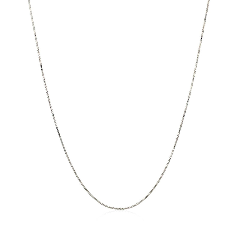 Bids.com 14k White Gold Classic Box Chain 0.45mm Necklaces White Smoke 16 / White Gold,18 / White Gold,20 / White Gold
