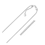Bids.com 14k White Gold Adjustable Box Chain (1.10 mm) Necklaces White Smoke 22 / White Gold