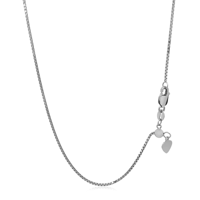 Bids.com 14k White Gold Adjustable Box Chain (1.10 mm) Necklaces White Smoke 22 / White Gold