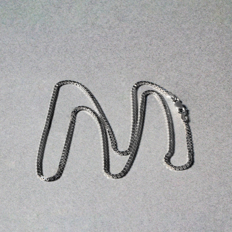 Bids.com 14k White Gold Classic Box Chain 1.4mm Necklaces Gray 16 / White Gold,18 / White Gold,20 / White Gold,22 / White Gold,24 / White Gold,30 / White Gold