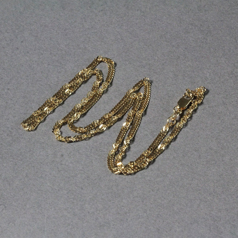 Bids.com 2.1mm 14k Yellow Gold Singapore Chain Necklaces Light Slate Gray 16 / Yellow Gold,18 / Yellow Gold,20 / Yellow Gold,24 / Yellow Gold