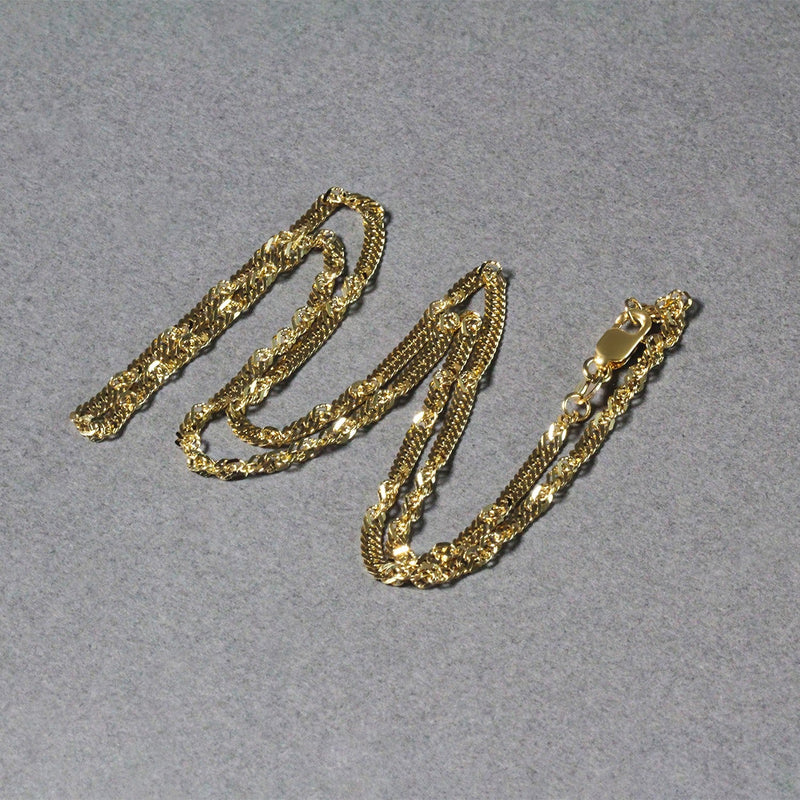 Bids.com 2.1mm 14k Yellow Gold Singapore Chain Necklaces Dark Gray 16 / Yellow Gold,18 / Yellow Gold,20 / Yellow Gold,24 / Yellow Gold
