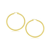 Bids.com 14k Yellow Gold Polished Hoop Earrings (25 mm) Earrings White Smoke Yellow Gold