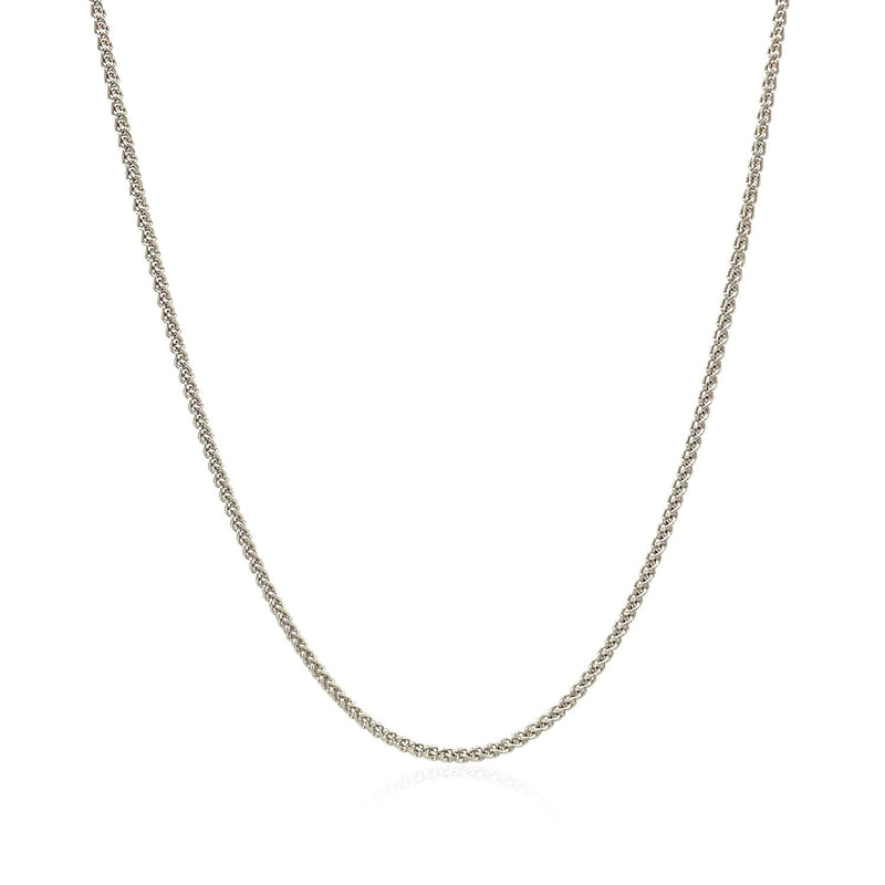 Bids.com 18k White Gold Round Wheat Chain 1.4mm Necklaces White Smoke 16 / White Gold,18 / White Gold,One / White Gold