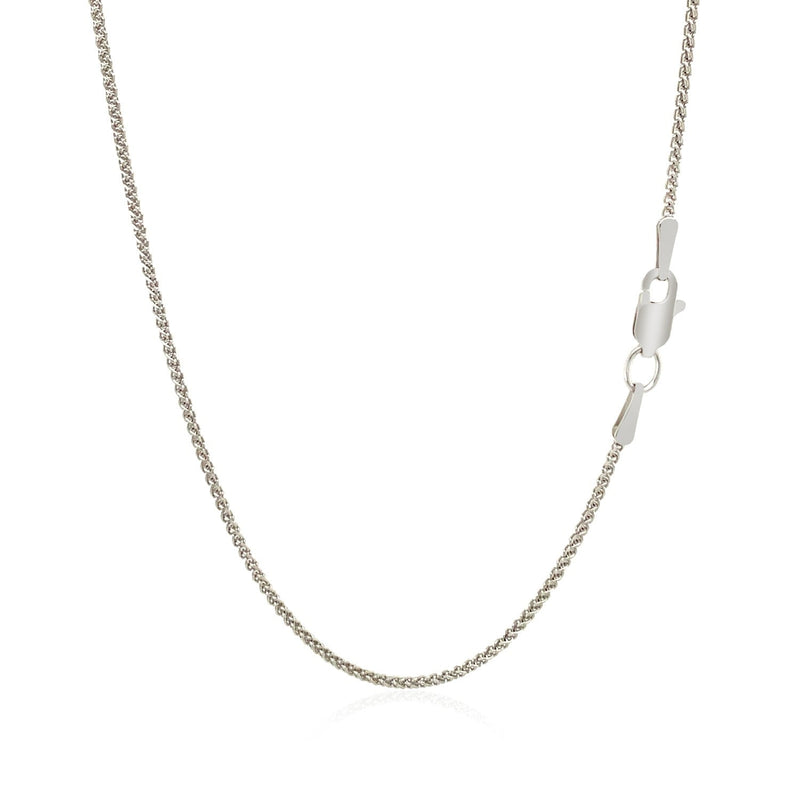 Bids.com 18k White Gold Round Wheat Chain 1.4mm Necklaces White Smoke 16 / White Gold,18 / White Gold,One / White Gold