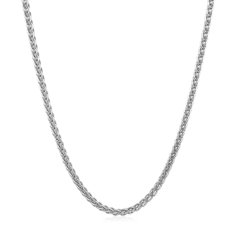 Bids.com 2.1mm 14k White Gold Round Wheat Chain Necklaces White Smoke 16 / White Gold,18 / White Gold,20 / White Gold,22 / White Gold,24 / White Gold,One / White Gold